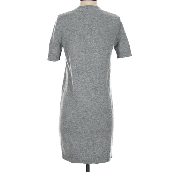 Quince Mongolian Cashmere Short Sleeve Mini Dress Super Soft Grey XS - Picture 3 of 9